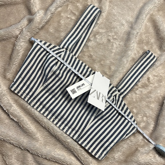 ZARA Retro Style Railroad Crop Top - Picture 7 of 10